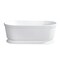Aqua Eden 59.06 L, 29.72 W, Glossy White/Matte White, Solid Surface White Stone VRTDE593023 - alternate 6